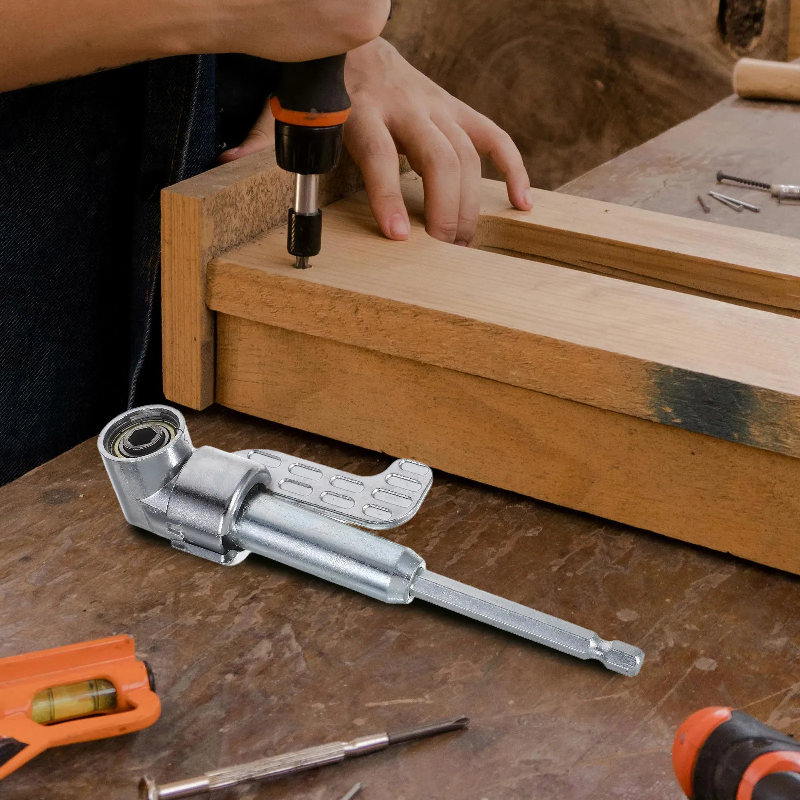 105 Degree Right Angle Driver Extension Hex Drill Bit Screwdriver Socket Holder Adaptor Power Tool Attachment for Tight Spaces