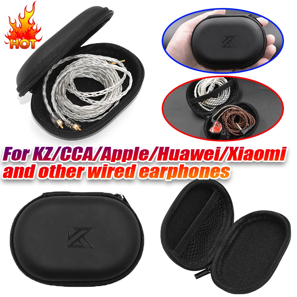 PU Leather Headset Protective Case Accessories Earbuds Bags Portable Absorption Container for BA10 AS10 ES4 KZ CAA iPhone Huawei