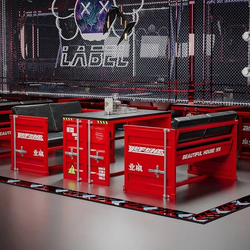 Industrial metal craft bar set engraved wrought iron sofa, cafe creative card   ,   , milk tea shop