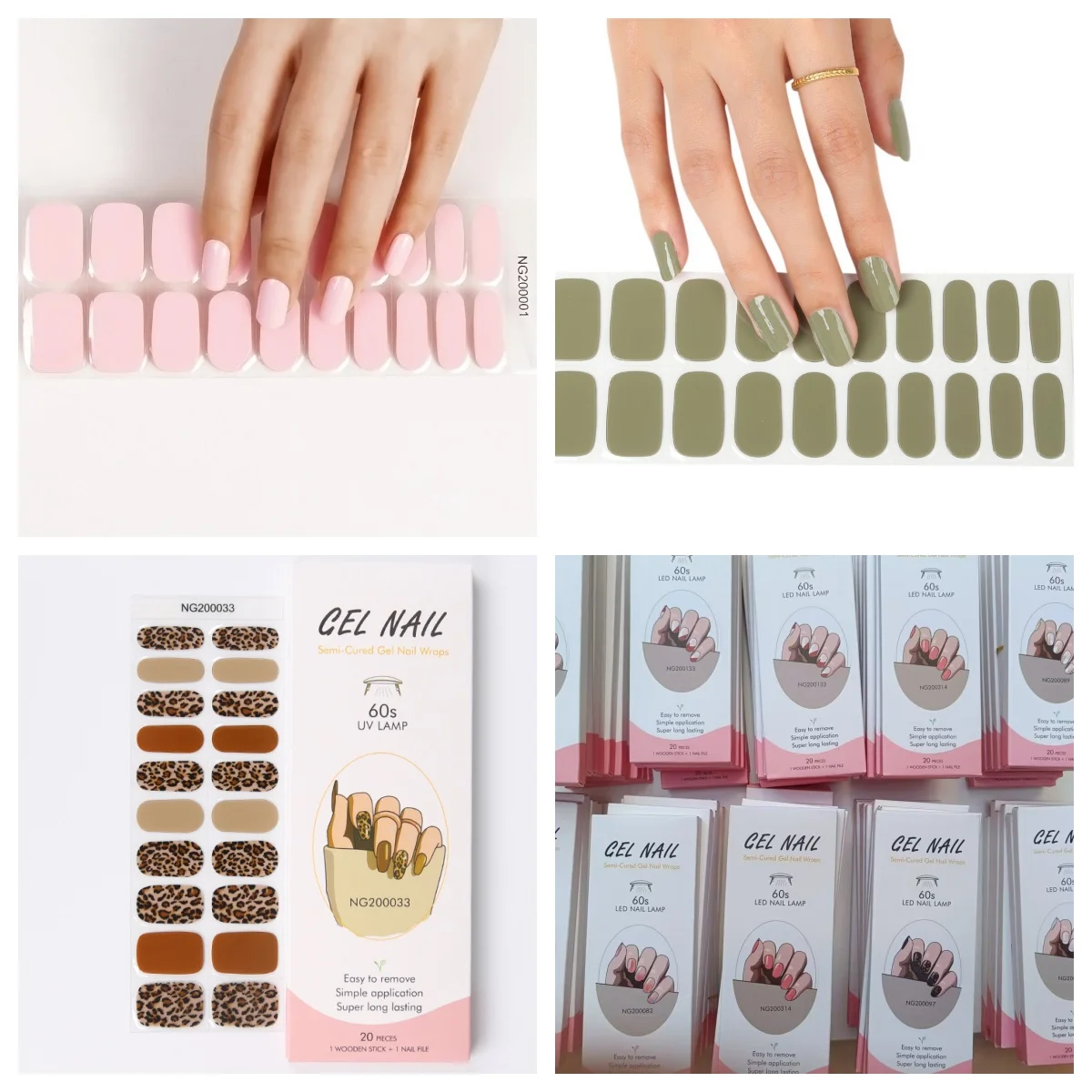 Semi-Cured Gel Nail Patch Wine Red Adhesive Sliders Long Lasting Full Gel Nail Stickers DIY Manicure Harden In UV Lamp Need