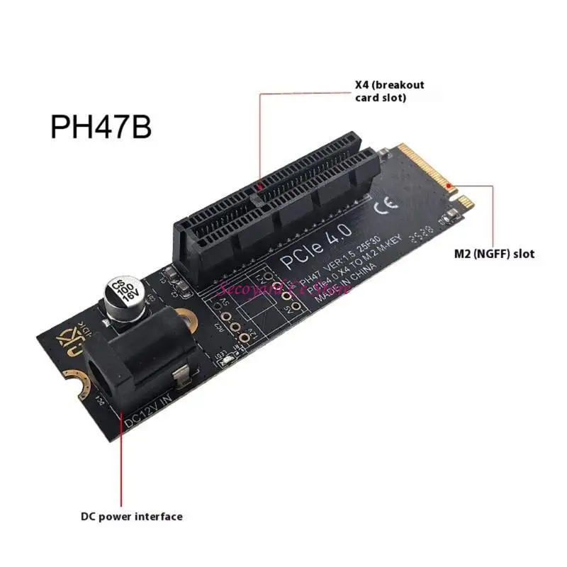 

N3UC M.2 To PCIE 4X Power Adapter Card Fast Speed Data Transfer Transmission Card Replacement for Computer Accessories