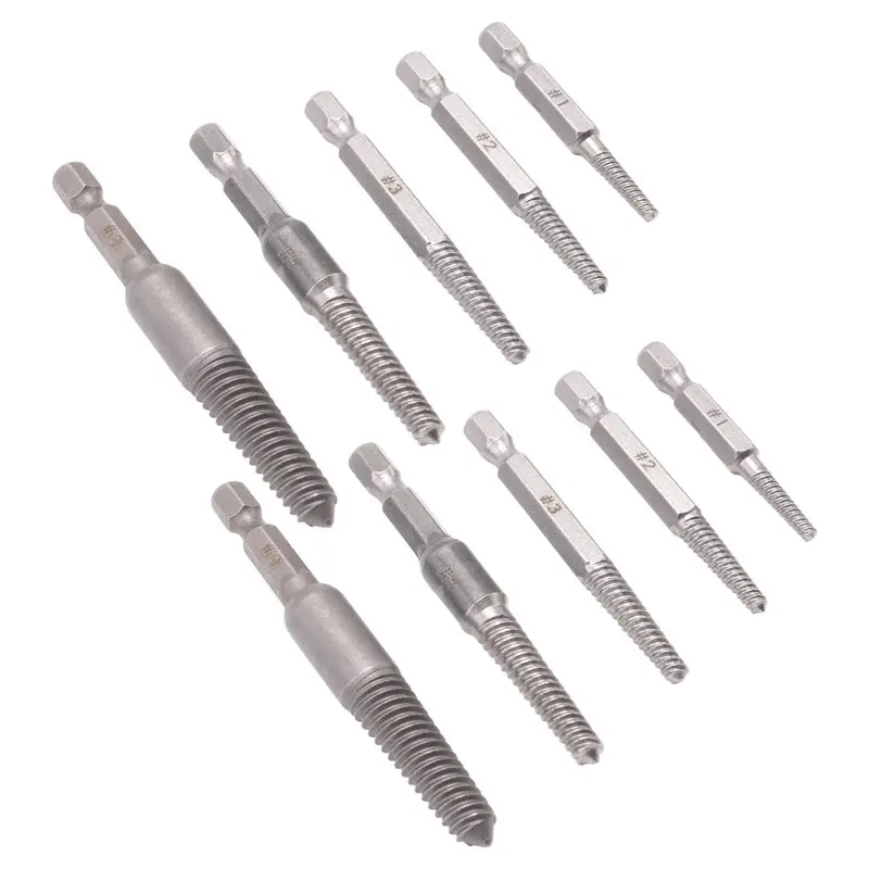 

Lightweight Screw Extractor Set,10 Pcs Screw Extractor,1/4Inch Hex Shank Broken Screw Extractor,Screw Remover & Extractor Bit Se