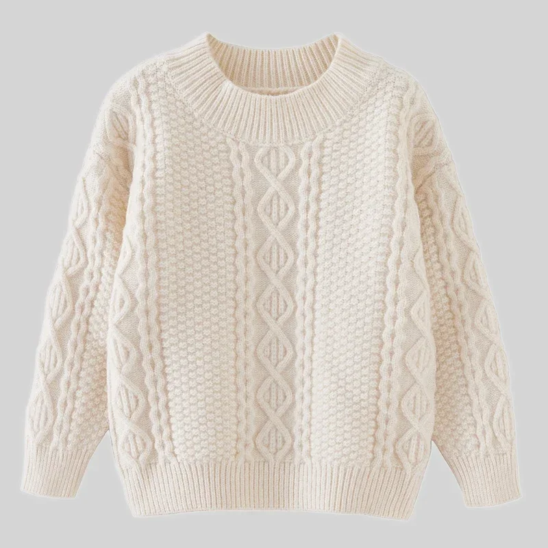 

2-7Yrs Kids Pullover Autumn 2025 New Christmas Knitting Sweater Tops Baby Girls Sweater Children Clothing Casual Loose Pullover