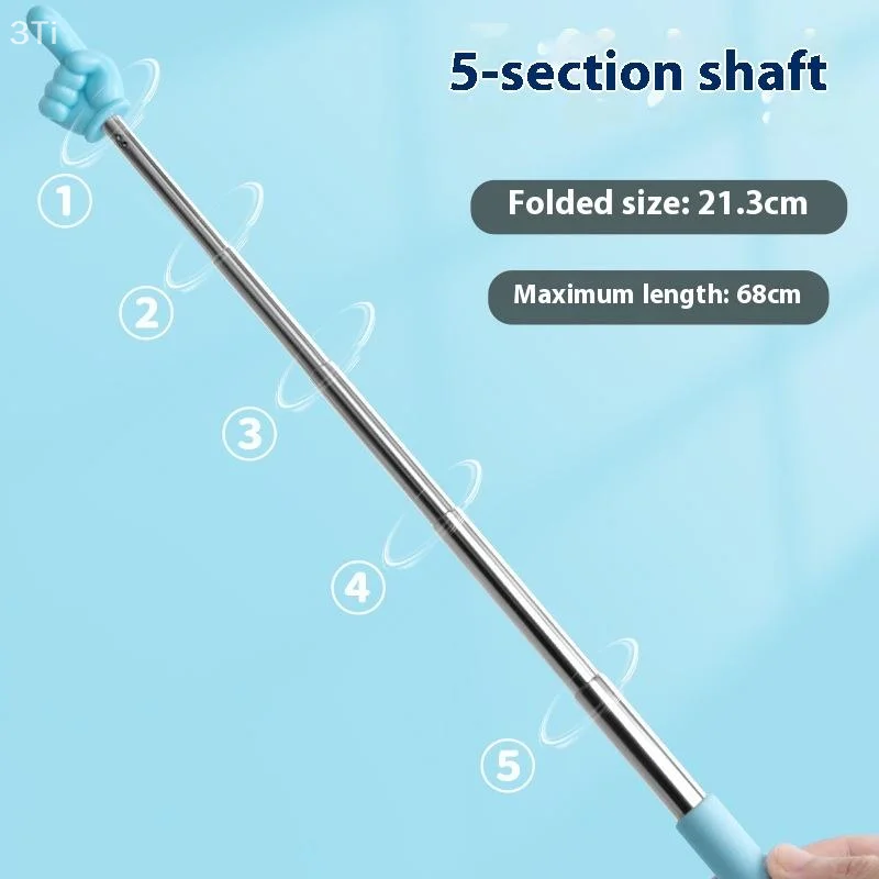 Durable Stainless Steel Teaching Pointer Telescopic Rod Finger Design Teaching Stick Classroom Finger Teachers