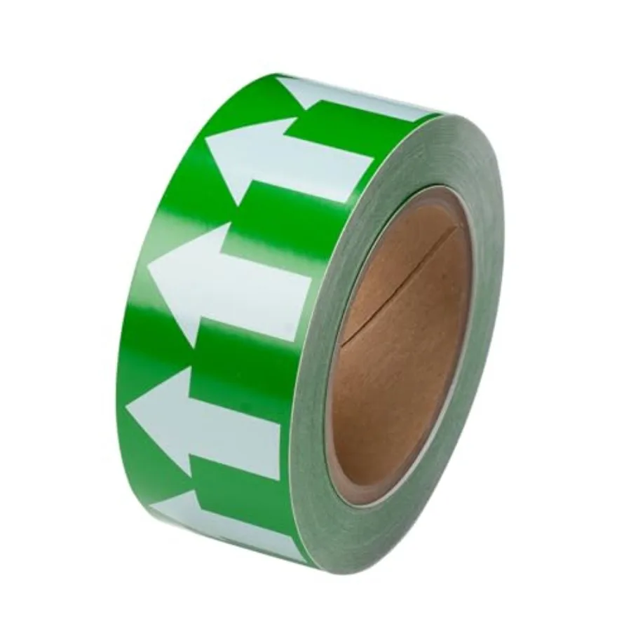 

91421 2 Width 90' Length B-946 High Performance Vinyl White On Green Color Arrow Tape