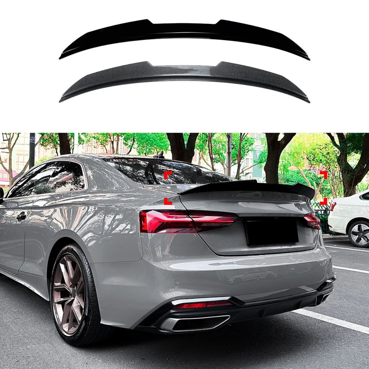 

Rear Trunk Roof Spoiler for Audi A5 F5 Coupe 2017-2024 PSM Style Tail Boot Wing Splitter Auto Body Kits Car Accessories