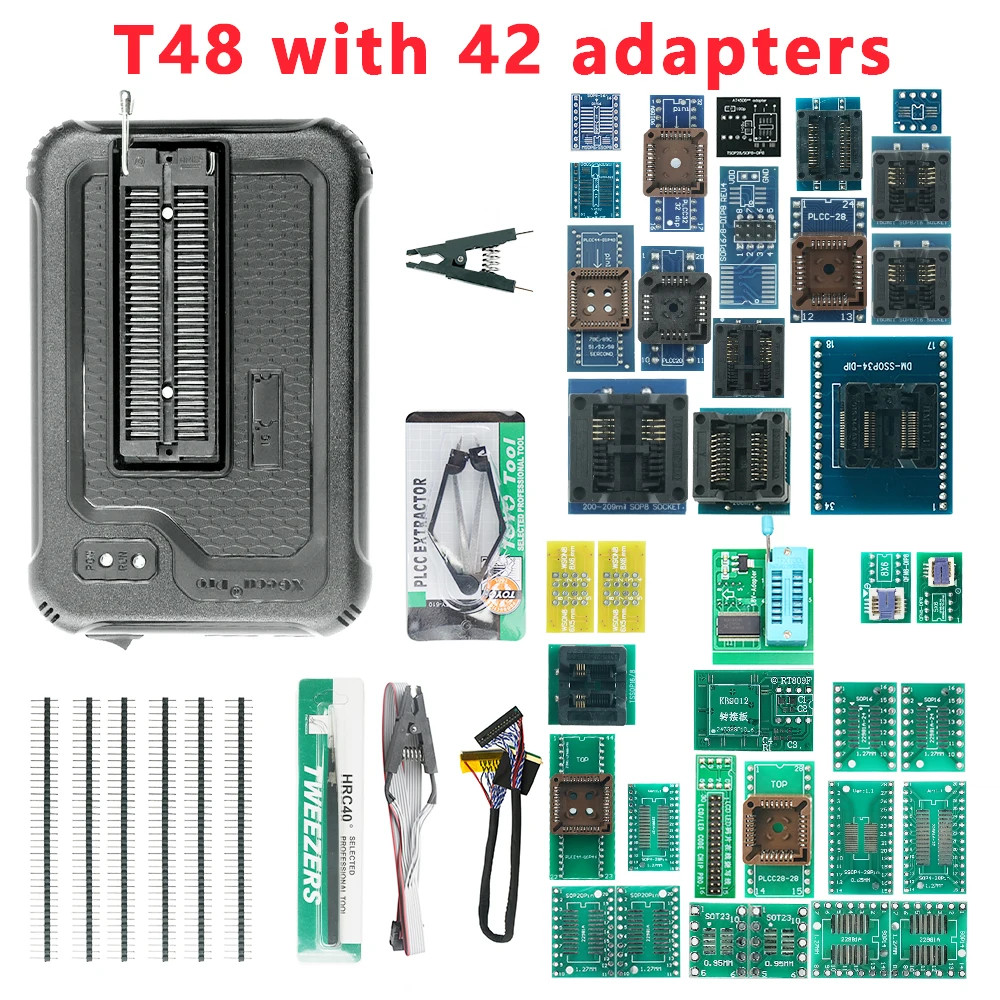 Imagem -02 - Xgecu-programador T48 Tl8663g com 42 Adaptadores Apoio 31000 Mais para a Equipe do Eeprom Mcu Spi ni Flash Emmc ic