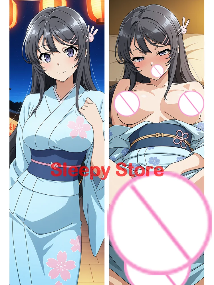 Dakimakura anime mai sakurajima impressão dupla face em tamanho real corpo travesseiros capa personalização diy adulto fronha ai menina
