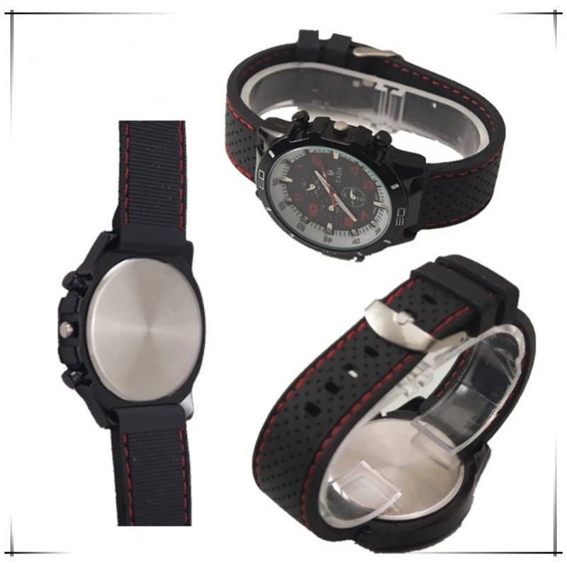 Kegllect-ساعة كوارتز بحزام مطاطي للرجال ، عين ثلاثية وهمية ، ساعات رياضية