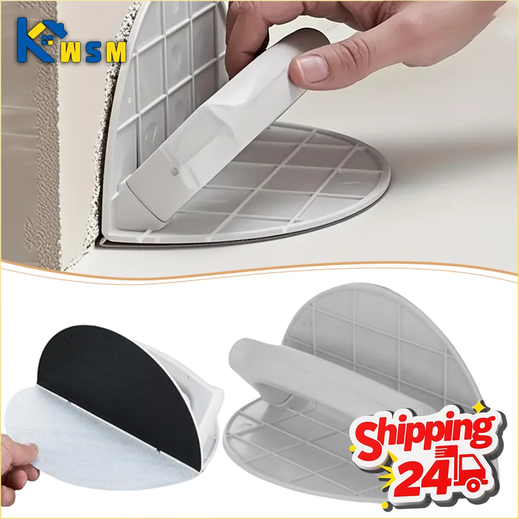 Self Adhesive Half Circle Sanding Pad Holder Durable Plastic Drywall Corner Sander Ergonomic Grip for Woodworking DIY Projects