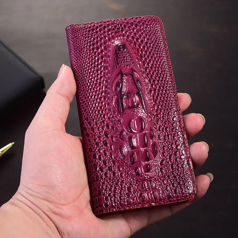 Luxury Genuine Leather Phone Case For Xiaomi Poco X Series - X8 X7 X6 X5 X4 X3 Pro Max Neo NFC GT 5G crocodile head