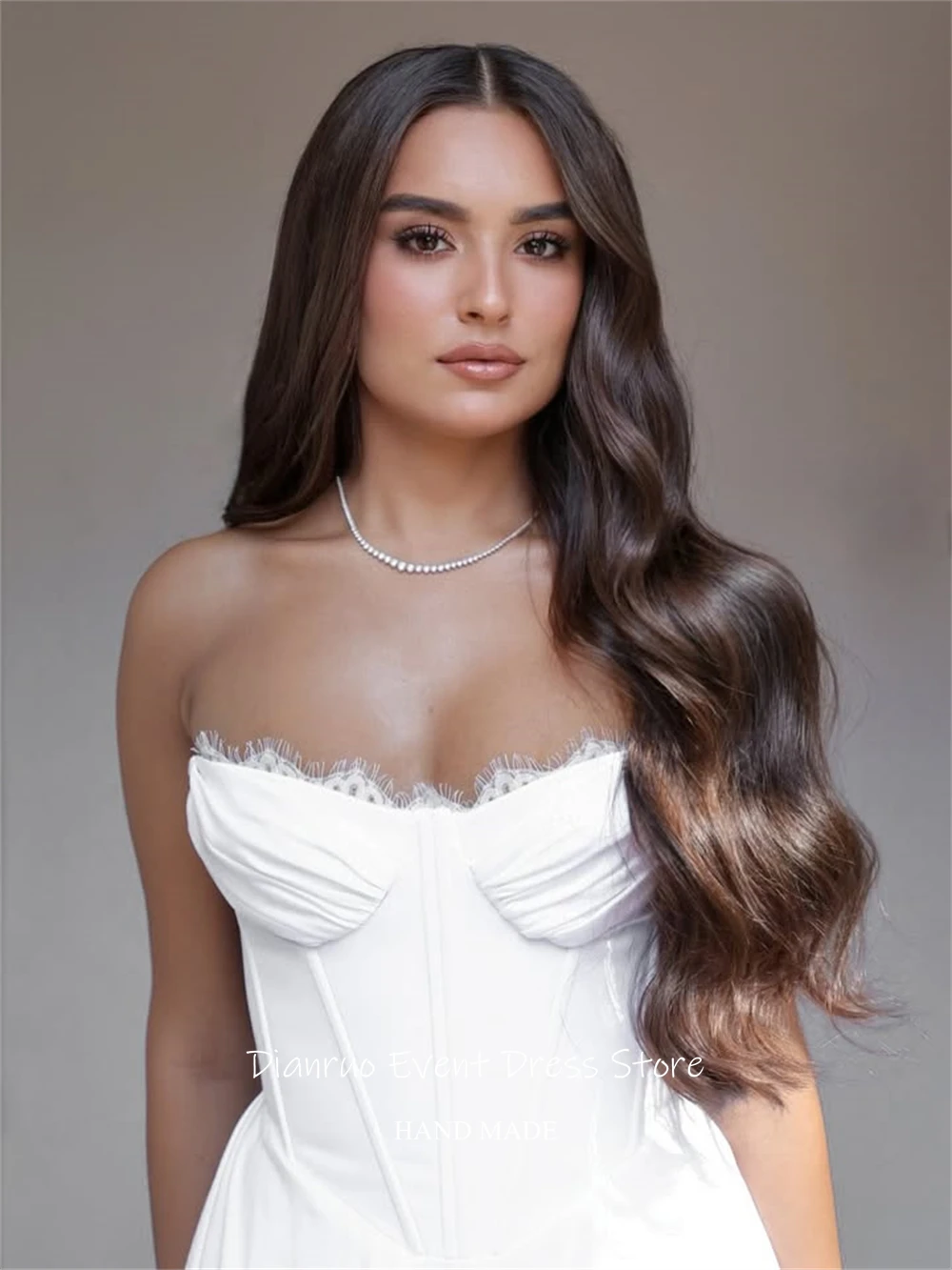 Dianruo Satin Long Length Wedding Dresses Train High Quality Vestido De Noiva Sweetheart A Line 2026 Evening Dresses Customized