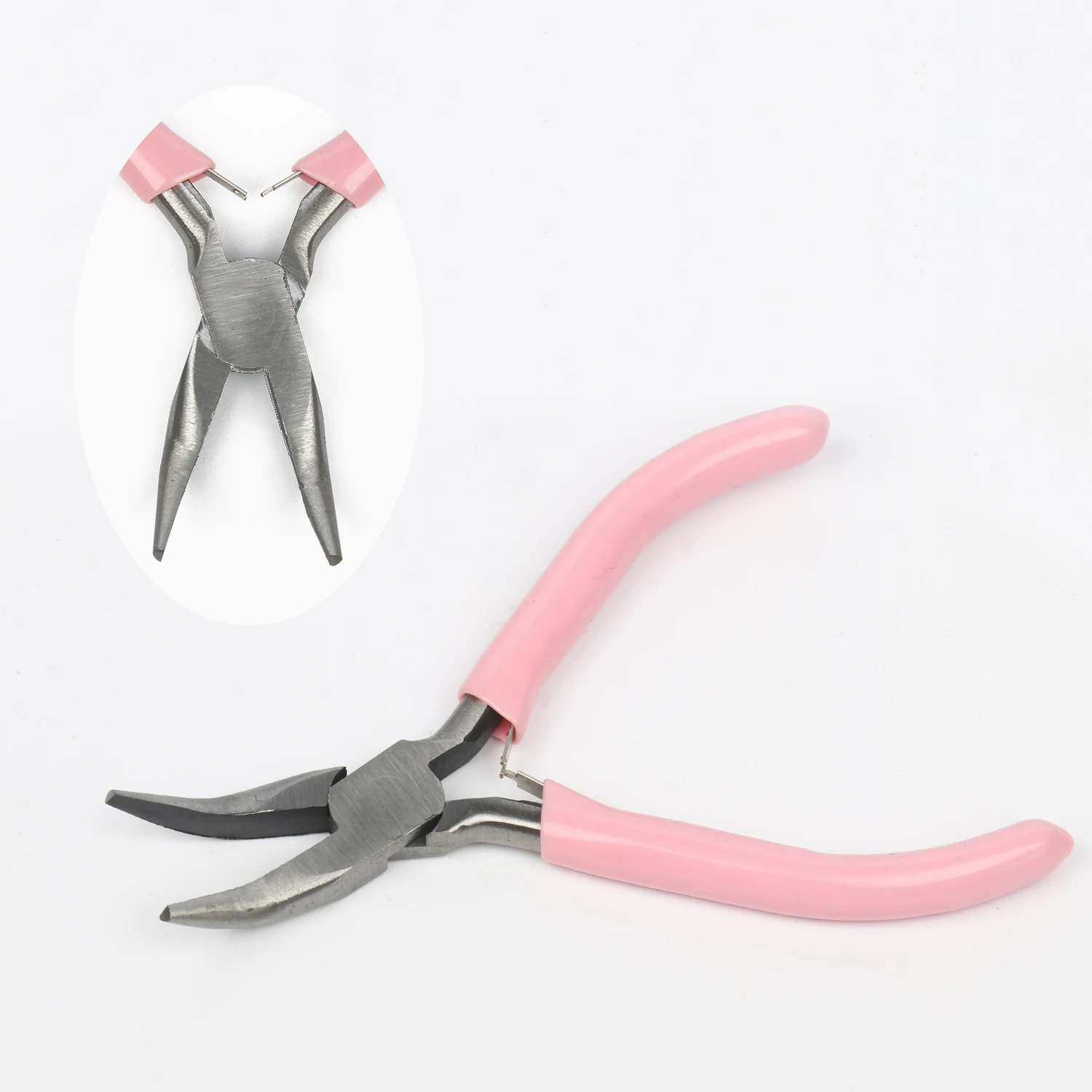 5 Styles Durable Pink Metal Mini Diagonal Pliers Round Bent Needle Nose Cutter Handcraft Beading Insulated Plier For DIY Jewelry