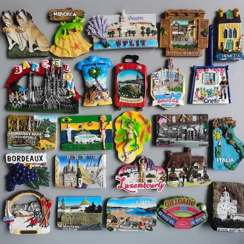 Swiwzertlnd-pegatinas magnéticas para nevera, adhesivos para nevera divididos de croacia, tokio, Chicago, brasil, Brugge, creta, burdeos, jesús, Boston, ee. Uu., españa