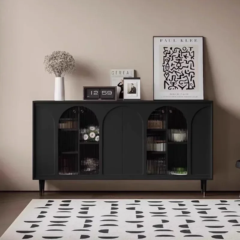 Custom Handles Luxury Cabinet Modern Design Black Nordic Storage Cabinet Closet Kitchen Wooden Armoire De Rangement Furniture