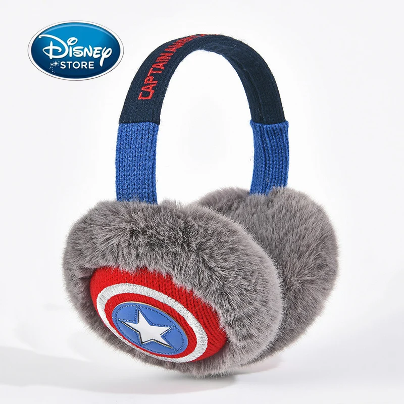 Disney Boys Warm Earmuffs Marvel Cartoon Superhero Spider Man Captain America Winter Earmuff Cold Windproof Boy Birthday Gift