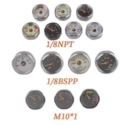 Mini Pressure Gauge Manometer 1/8NPT 1/8BSPP M10*1 Hoge Druk Handpomp Valve Accessoires Regulator Duiken Bergbeklimmen Aquarium