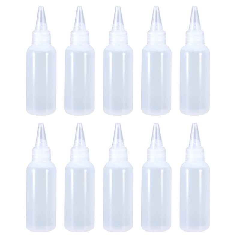 F92B 10pcs พลาสติกบีบขวดบีบขนาดเล็กซอสเครื่องปรุงรสซอสมะเขือเทศมาโยสลัดน้ำมันแต่งตัว 30 มล.