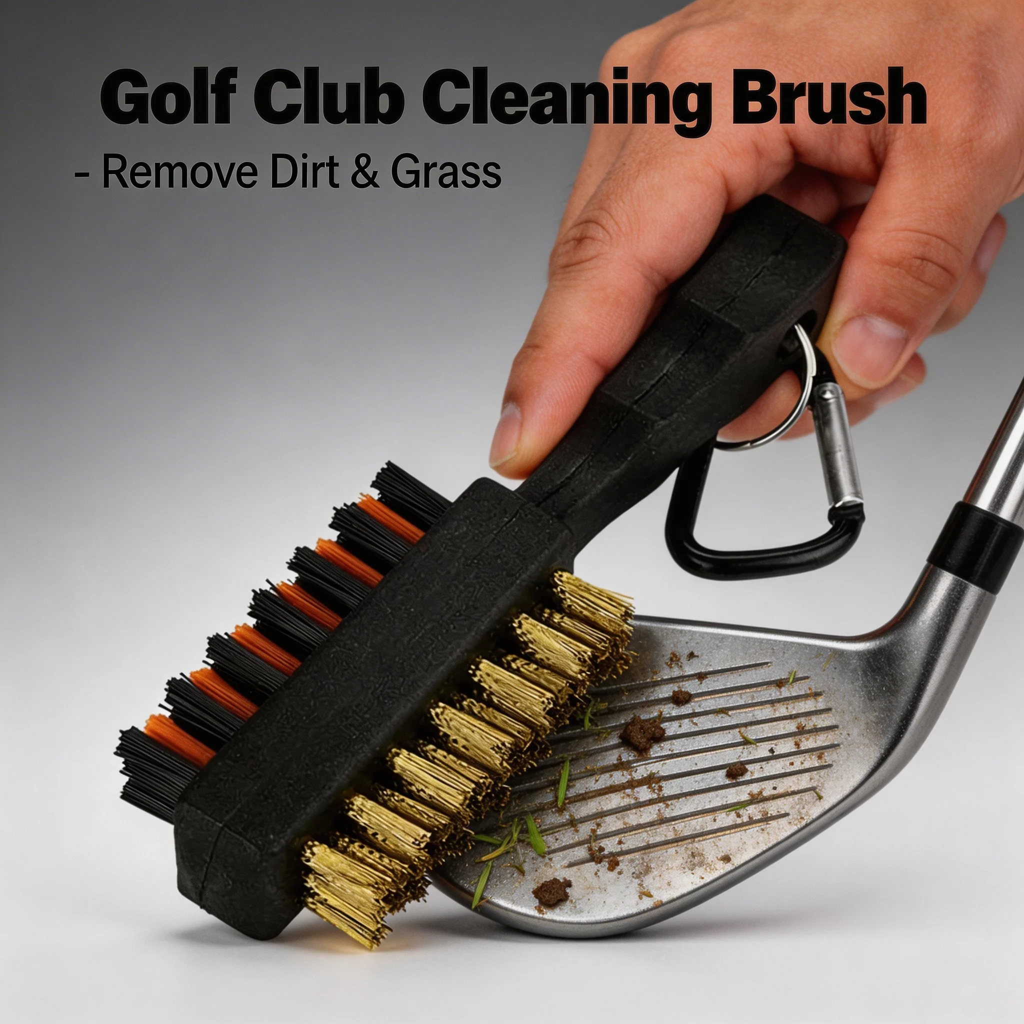 

Golf Club Brush Cleaner Waterproof Design Cleaning Tools Portable Metal Lightweight Nylon Brushes for Golf Shoes Maintenance