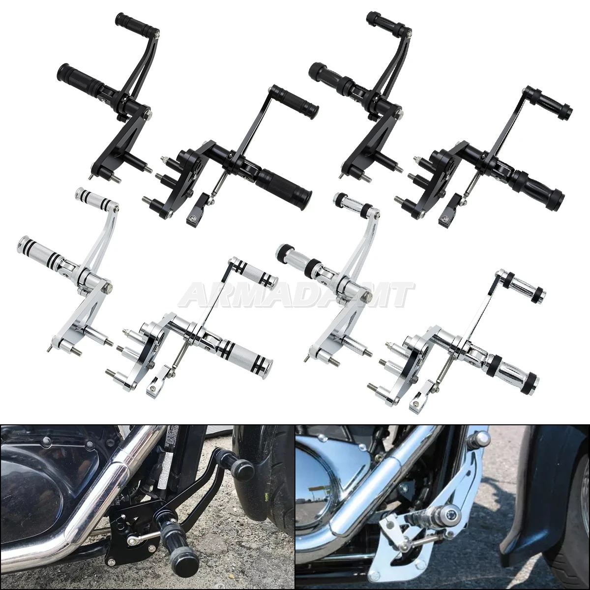 For Suzuki Boulevard C50 M50 intruder C800 M800 VL800 Volusia Motorcycle Forward Control Footpegs Foot Kit Pegs Levers Linkages