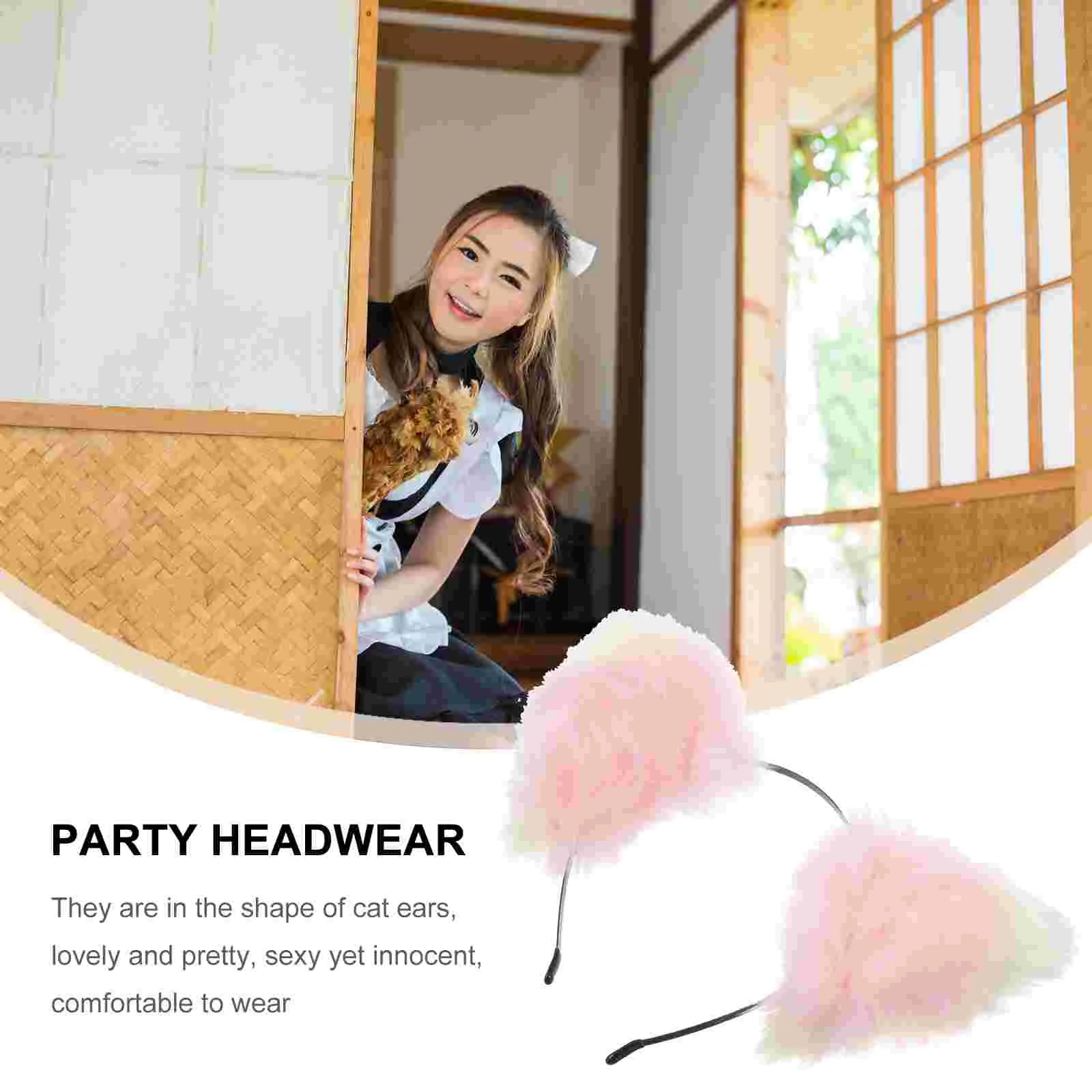 Festival Party Cat Headwear Dance Socket Plush Hair Accessories Three-dimensional Headband White Stylish Hairband Miss