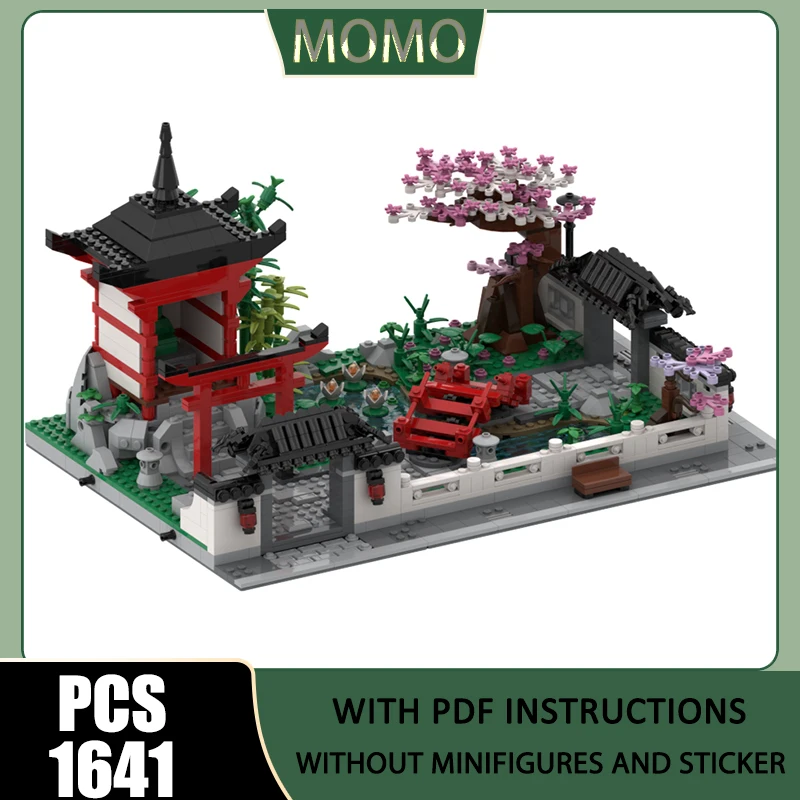 City Street View Model Moc Building Bricks Japanese Garden Model Technology Blocks Christmas Toy DIY Assembly Construction