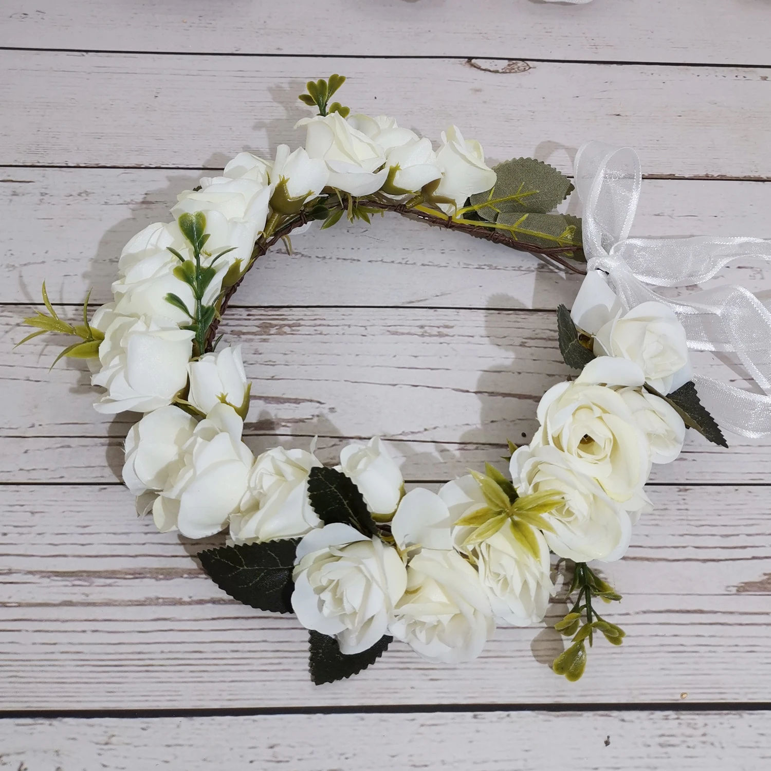 10pcs Wholesale Rose Flower Crown Bride Hairband Wedding Floral Headband Garland Girl Wreath Hair Accessories Party Headpiece