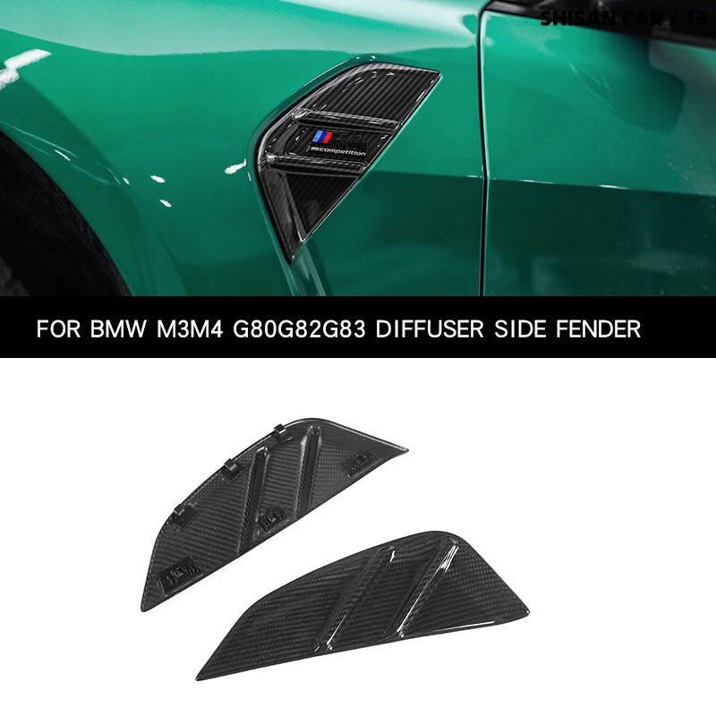 Dry Carbon Fiber Replacement Side Fender Cover For BMW M3M4 G80G81G82G83 2021-IN MP Style Side Air Intake Vents Cover Trim