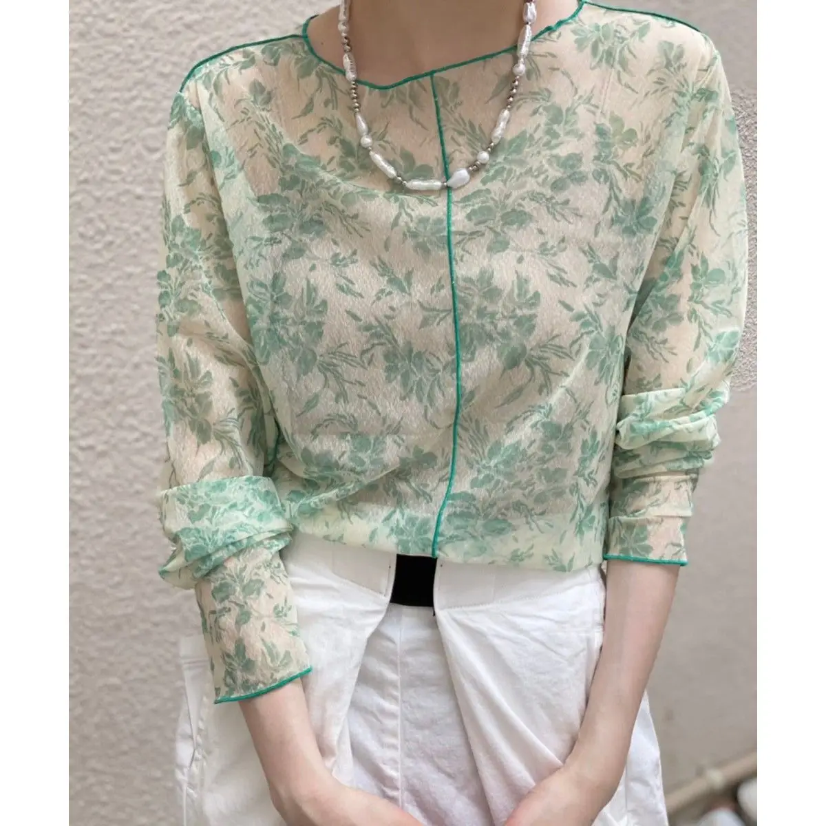 Japan Style Mesh Tops Spring Summer Long Sleeve Sheer T-Shirt Sweet Fresh O Neck Shirts for Women Y2K Top топ женский