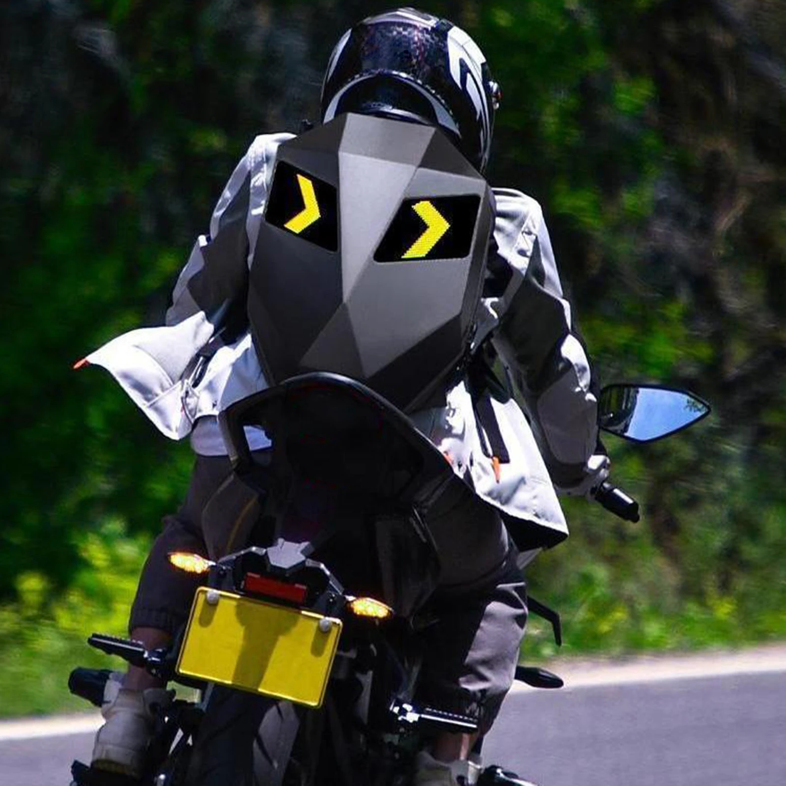 

Mobile Control Motorcycle Night Riding Backpack With 2 Eyes Screen 3D LED Waterproof Travel Bag Large Capacity Camping Backpack