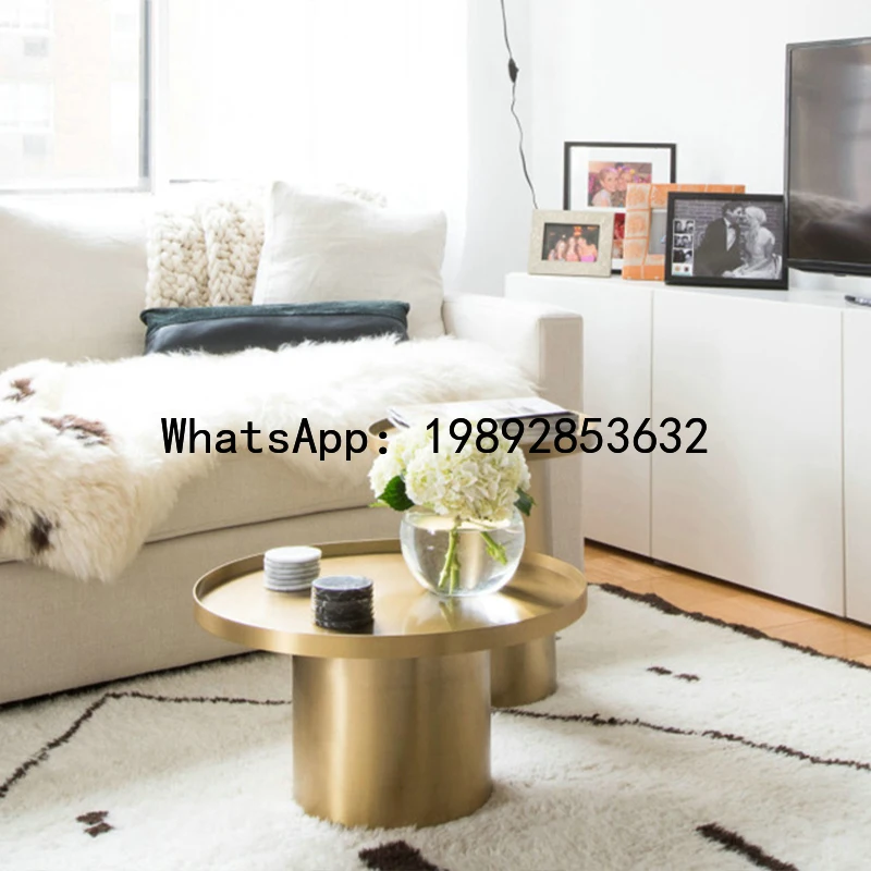 BF  Fresh Style Coffee Table Brushed Stainless Steel Material Electroplated Rose gold Tray Side Table