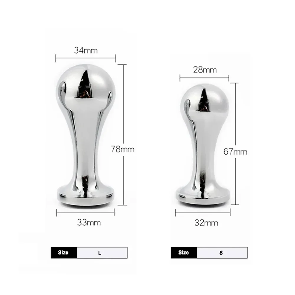 St50 adult sex toy, round head, electroplated metal anal plug, large head, female/male wide anal device