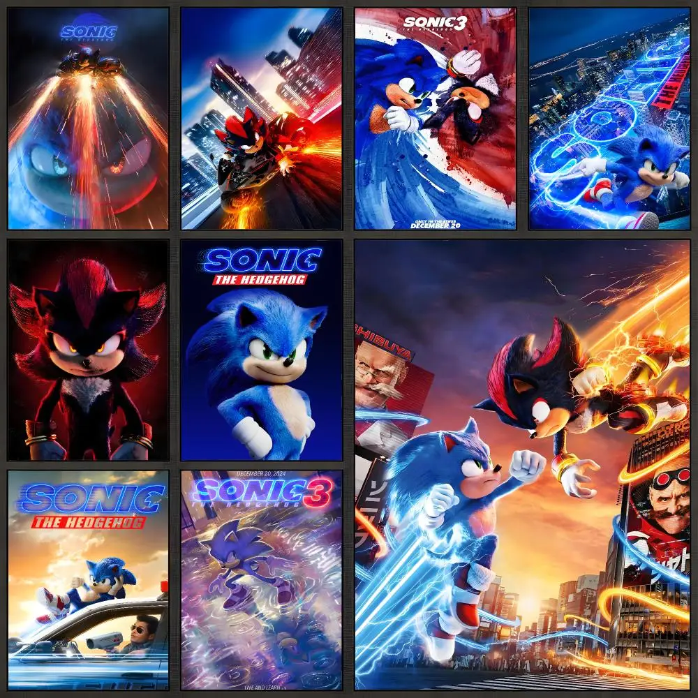 Game Sonic The Hedgehog Retro Poster Peel And Stick Wall Art PP Waterproof HD Bedroom Living Room Home Decor Gift