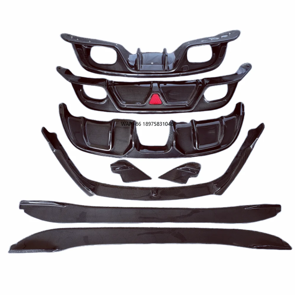

For Genuine 2013-2019 Carbon Fiber Body Kit Front Lip Side Skirt with LED Light Rear Diffuser Car Body Kits