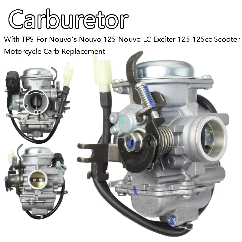 Carburetor Assembly With TPS For Nouvo's Nouvo 125 Nouvo LC Exciter 125 125cc Scooter Motorcycle Carb Replacement