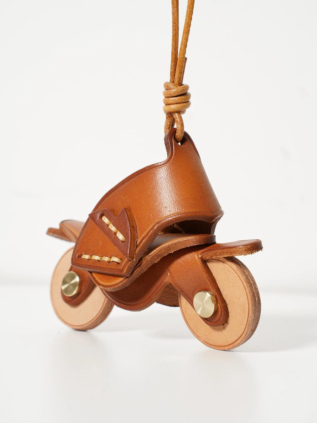 Leather Mini Motorcycle Keychain Bag Pendant For Bags Handmade Cute Vintage Charm Accessories Birthday Gifts