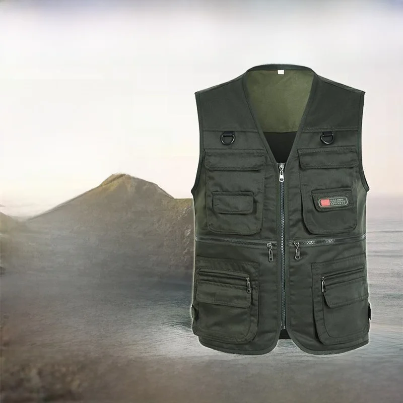 Outdoor Climbing Vest 2023 New Multi-Pocket Photography Men's Workwear Fishing Spring Hot New Loose Fit Business Gentleman Style