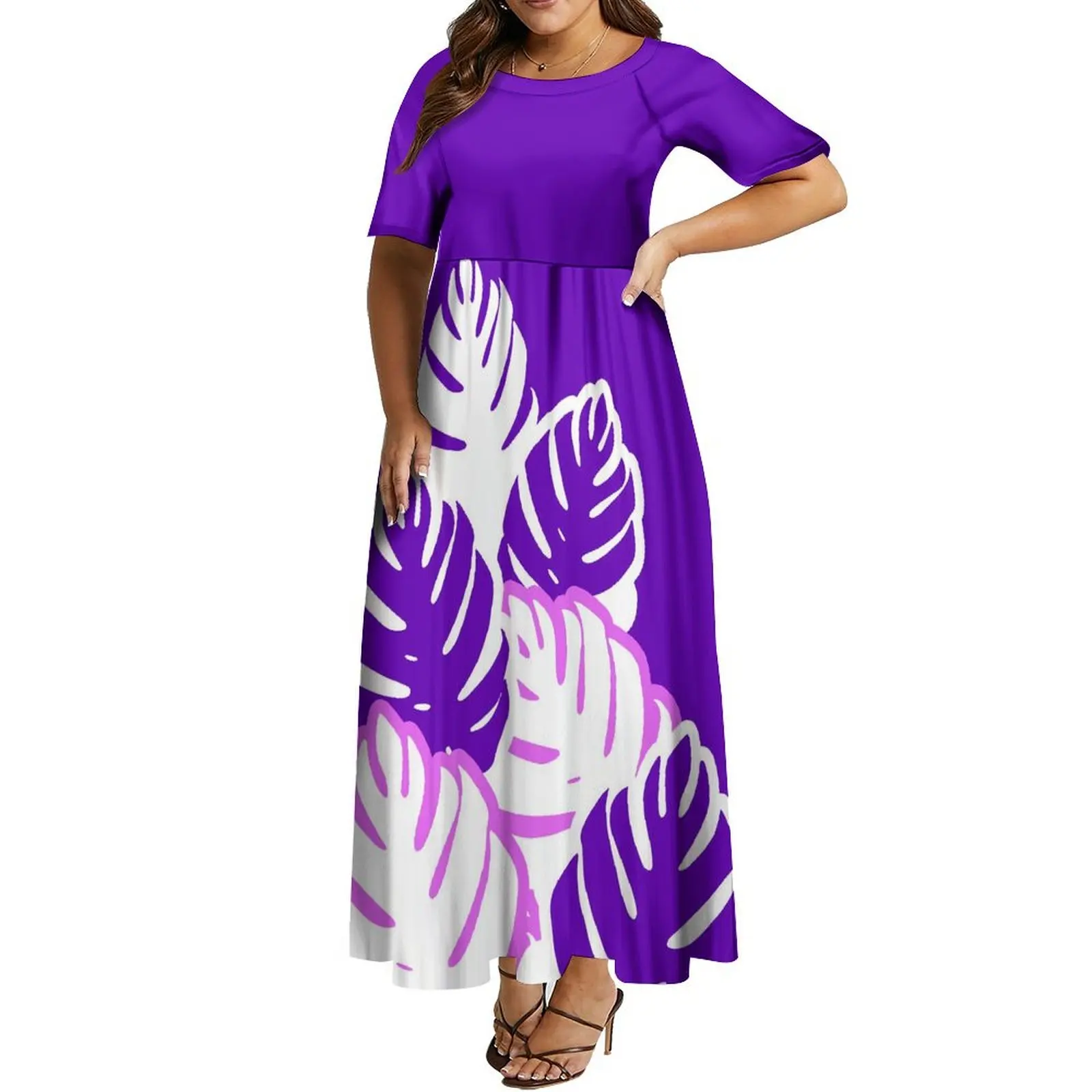 Hot Selling Women\'S Short-Sleeved Dress Polynesian Island Style Couple Suit Samoa Hawaiian Beach Party Aloha Shirt For Men