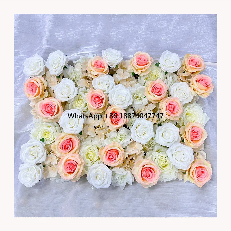 

MYQ38 New Product 3D Flower Wall Silk Rose Flower Backdrop Roll Up Roses Wall Paper