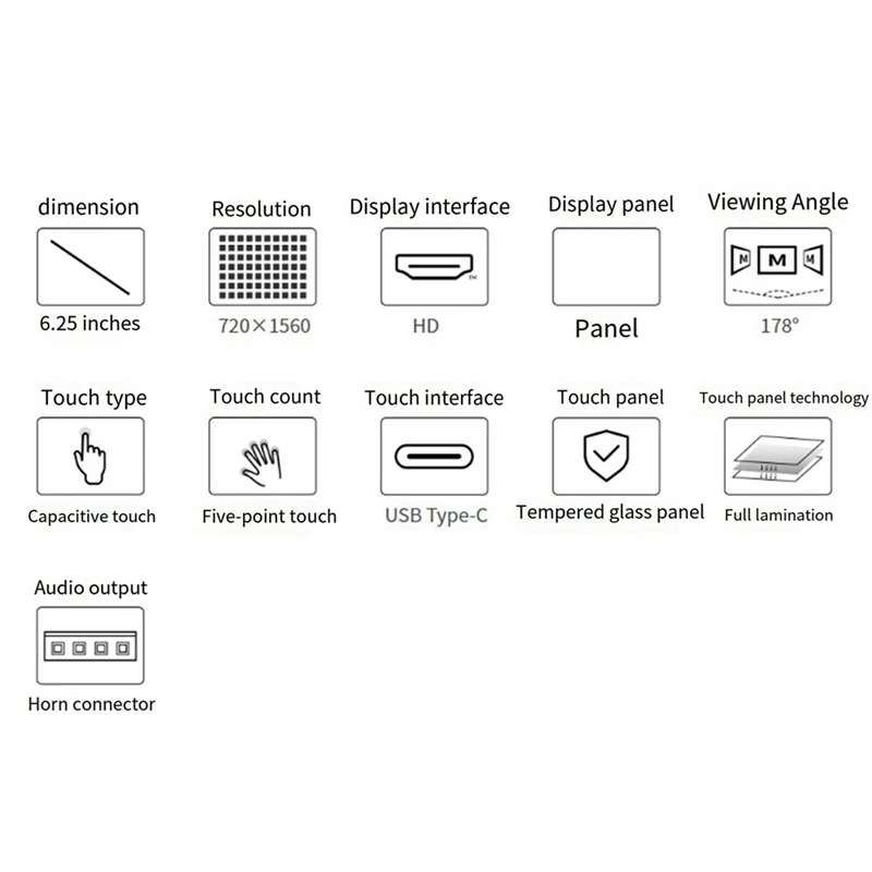 For Raspberry Pi 6.25-Inch Touch Screen 720X1560 Full Lamination -Compatible Interface Touch Screen Kit