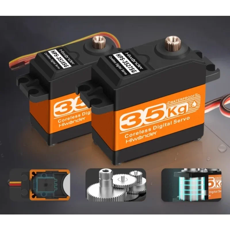 HPS3518SG 35 كجم HighSpeed Coreless Servo معدات معدنية كاملة من الفولاذ المقاوم للصدأ لكلب الروبوت رباعي الأرجل من Hiwonder #4