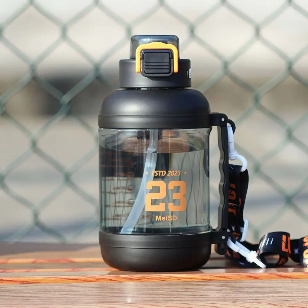 

Large Capacity Scale Sports Water Cup Straw 1500/1750ml Scale Fitness Water Bottle High Temperature Resistance Dustproof