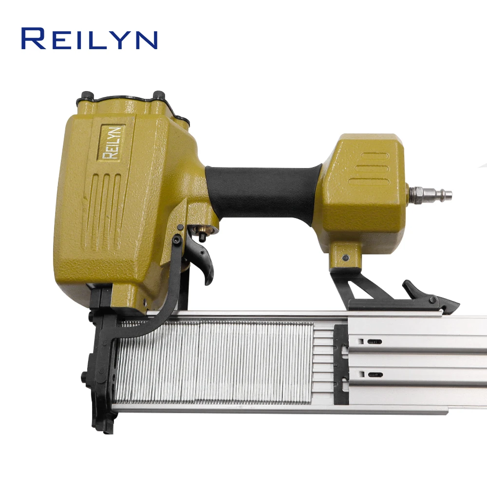 Reilyn ST64 Pneumatic Nail Gun Home Air Stapler Gravity Type Pneumatic Steel Nail Gun Concrete Nail Gun  Leg Length 18-64mm