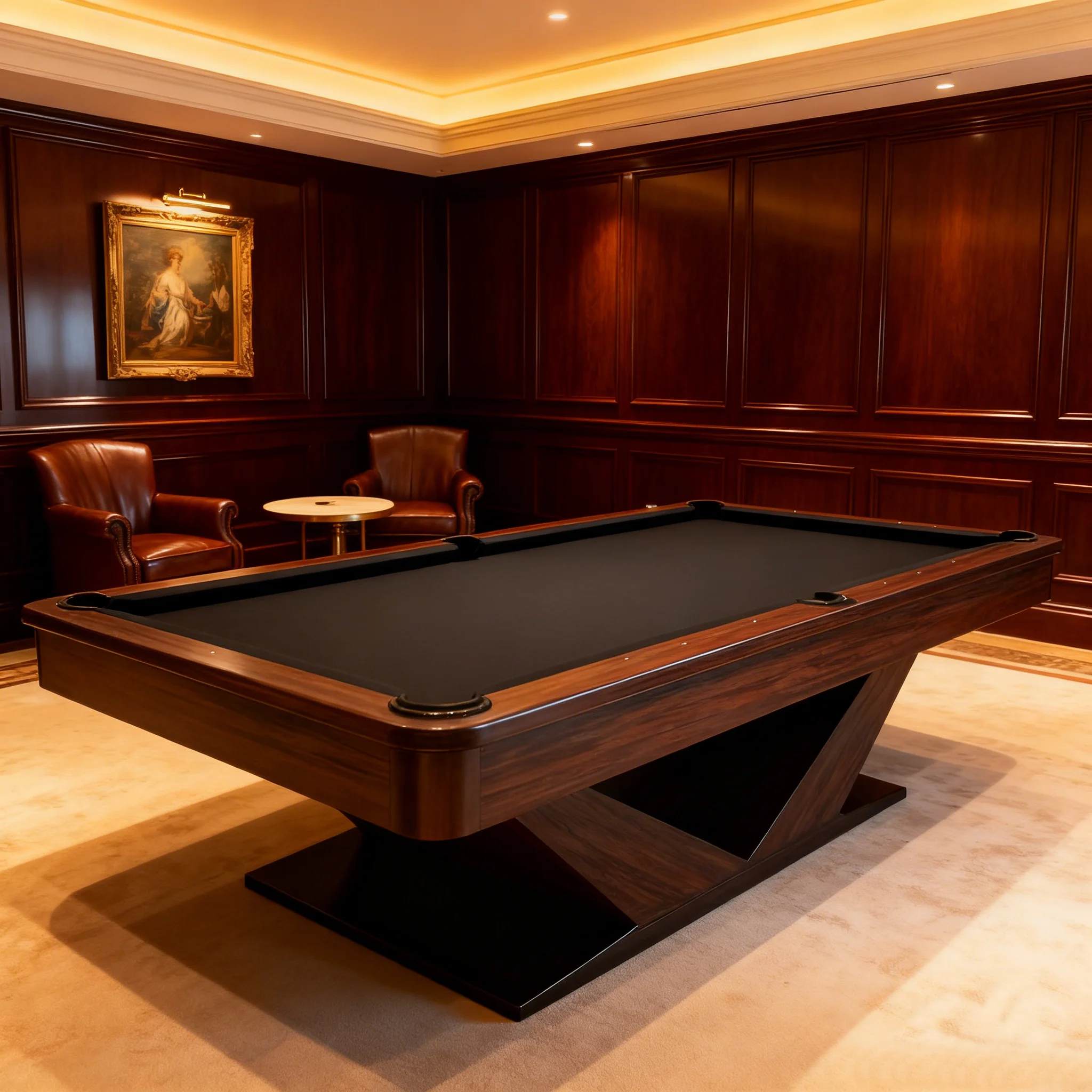 Tournament Grade 9ft American Pool Billiard Table Real Leather Pockets Solid Wood Rails Slate Indoor Excluding Freight