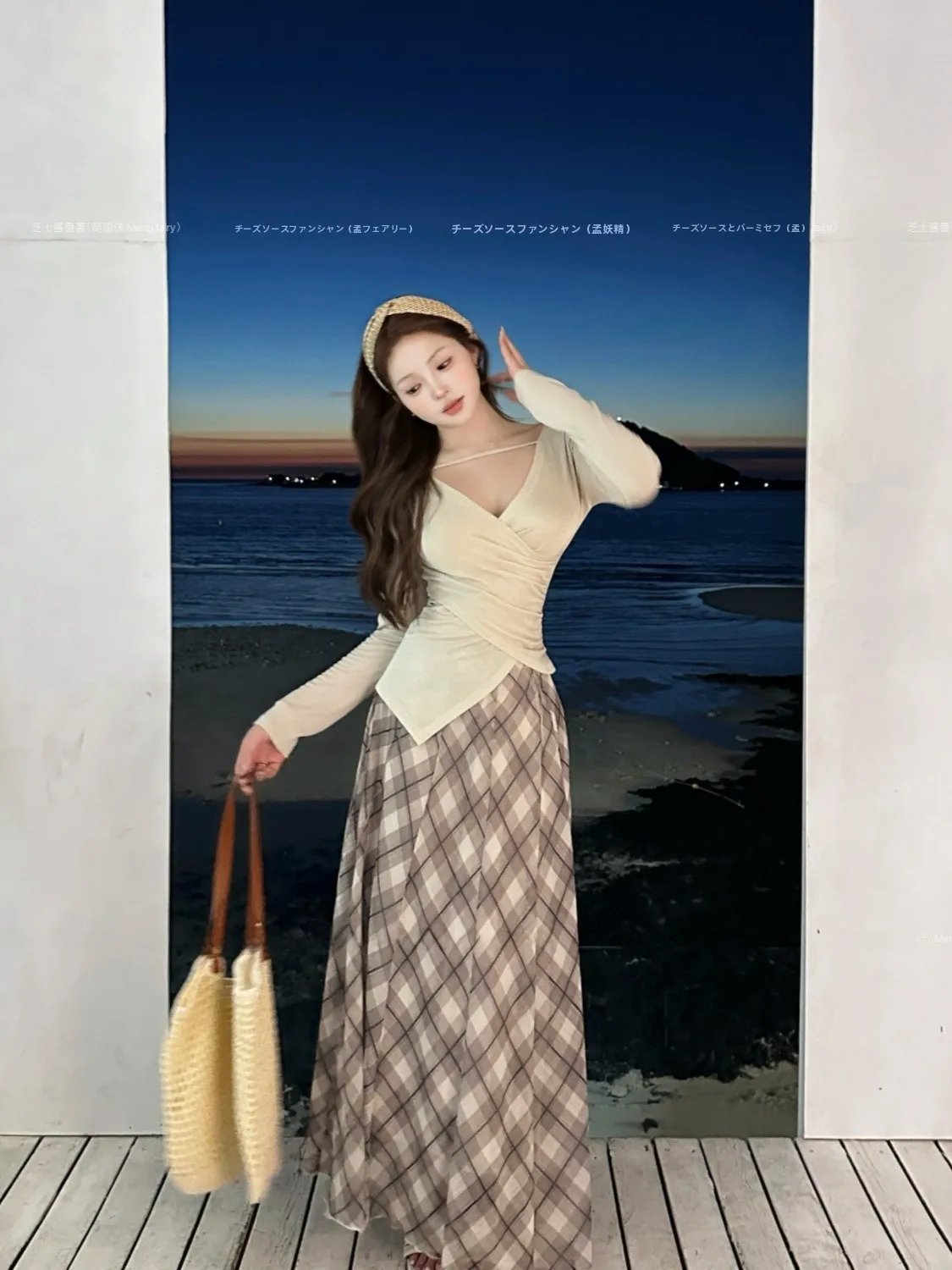 

Slimming High Waist A-Line Skirt for Women Casual Breathable Polyester Fabric Side Zipper H-ape Skirt Korean Sle
