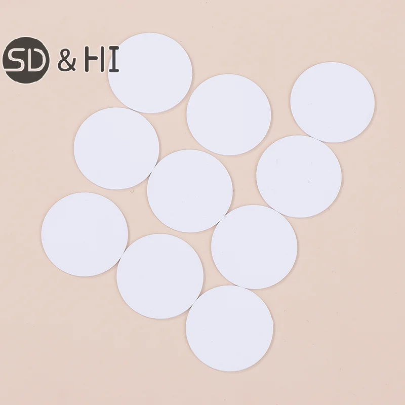 10Pcs NFC Ntag215 Coin Tag Key Tag Badge 215 Chip Key 13.56MHz NFC Ntag Universal Label RFID Ultralight Tags Labels