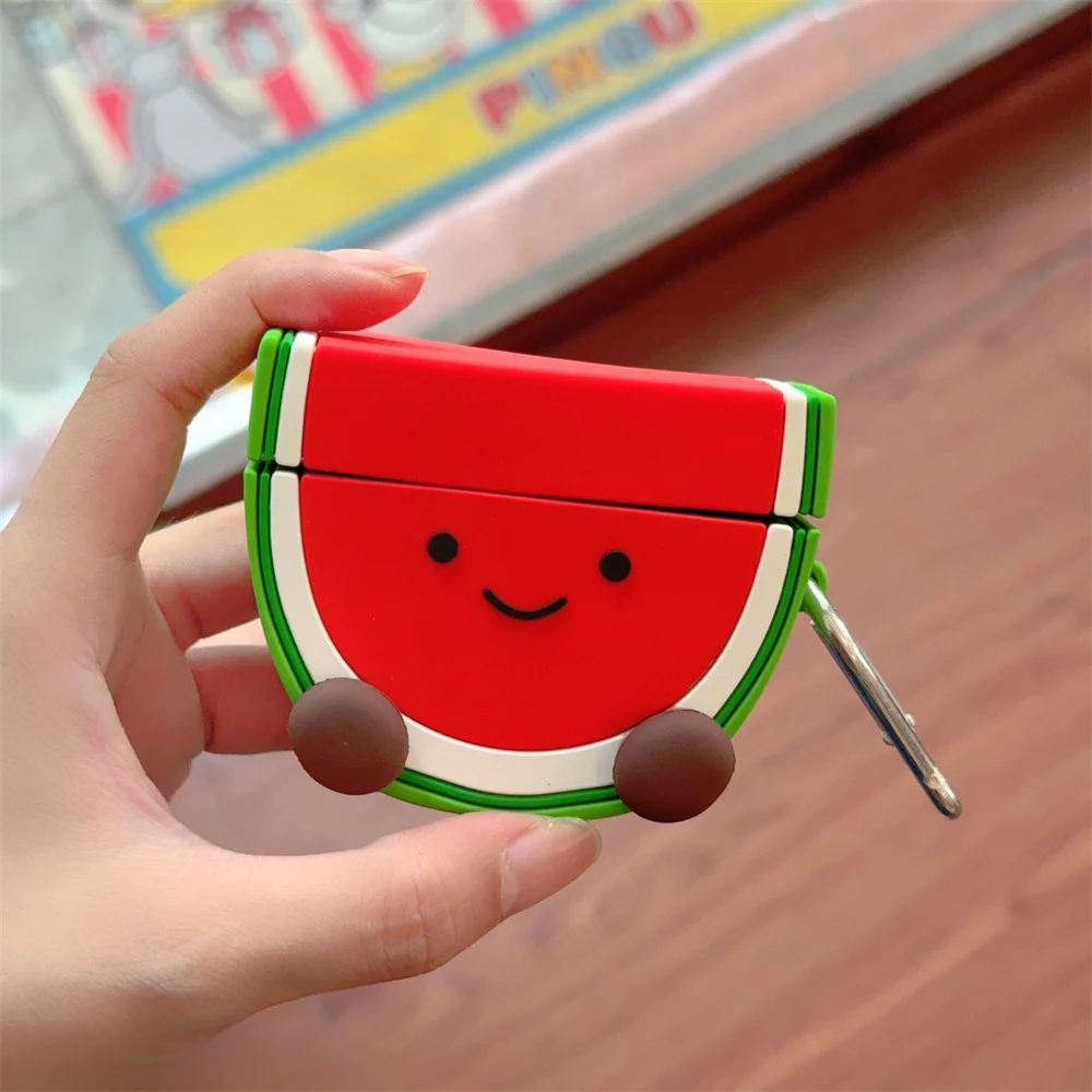 

Korean cute Watermelon earphone case protective cover for Airpods 4 3 2 1 with 3D charm for Pro 2 cartoon Earphone Case Cover