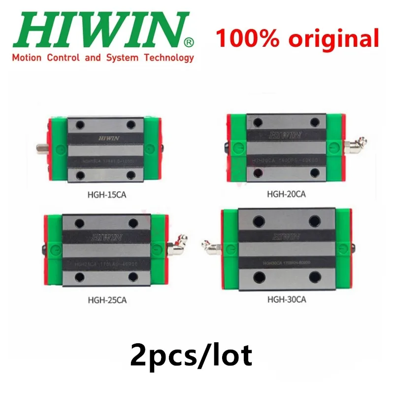 2pcs Original HIWIN linear narrow Block HGH15CA HGH20CA HGH25CA HGH30CA slider carriages for HGR guide Rail CNC router