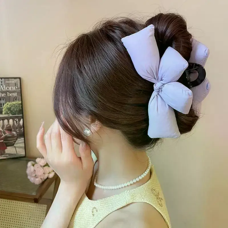 Three-dimensional Bow Princess Head Women Hairpin Advanced Sense Back Head Hair Disc Grab Clip Shark Clip Hair