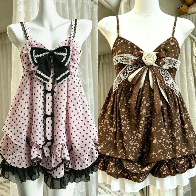 2026 Trend Elegantes Y2K Gothic Lolita Bodycon Minikleid Damen Vintage Spitze Rüschen Schleife Französischer Sommer Casual Street Party Outfit